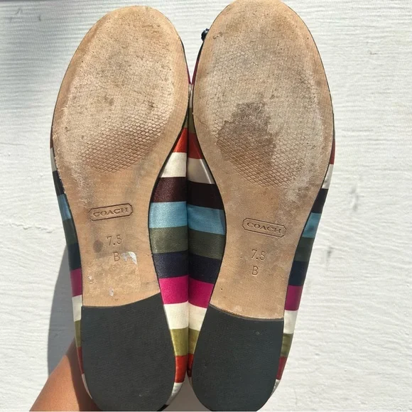 🛑SOLD🛑Vintage Coach Women's Striped Ballet Flats - Multicolor, 7.5 - Picture 5 of 10